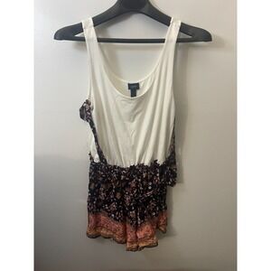 Daytrip Womens Tank Romper Navy & Coral Size L‎